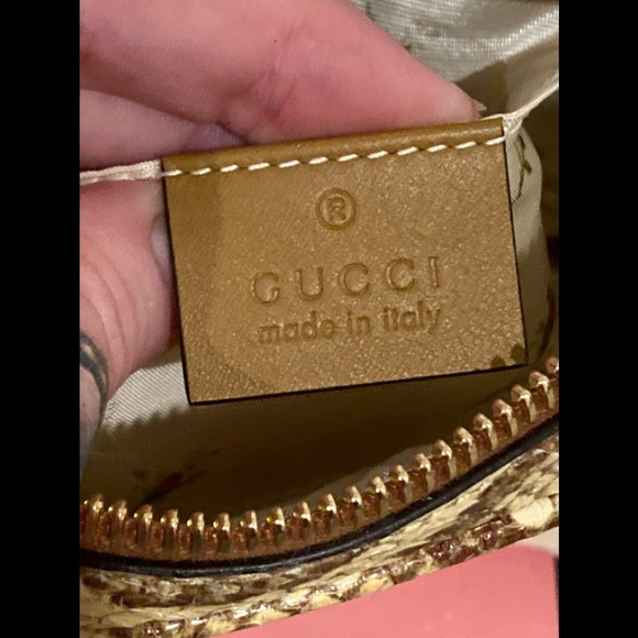 🐍🆕GUCCI Raffia Watersnake Mini Ophidia Shoulder Bag Beige 🆕🐍 - Picture 10 of 15